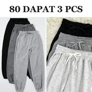 Paket Murah Isi 3 Pcs Celana Sweat Pants Celana Jogger Pants JOGER bahan KAOS tebal Fleece celana Celana Olahraga Remaja Kekinian