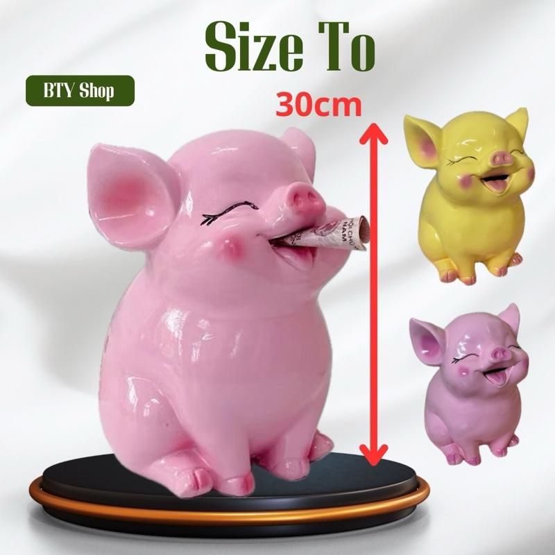 SIZE LỚN heo tai vểnh 30cm heo đất tiết kiệm, làm quà, decor 0