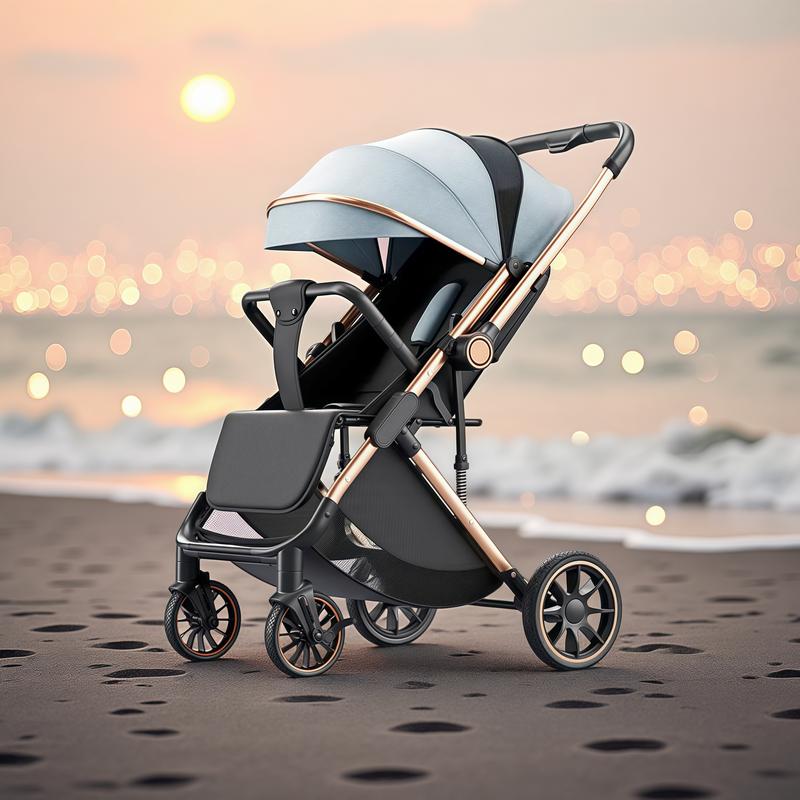  Xe đẩy em bé có thể ngồi hoặc nằm đẩy hai chiều nhẹ và gấp ba - giảm xóc + khả năng hiển thị cao + gấp bằng một nút bấm phù hợp cho bé từ 0-5 tuổi 