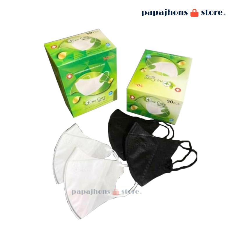Masker Duckbill One Care Filtrasi Debu Dan Virus - 100 Pcs Hitam Putih Abu-abu Pengait 5