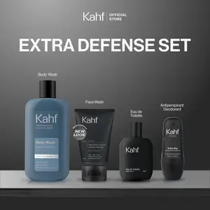 [KAHF BUNDLE 4IN1 PAKET PERAWATAN DAILY USE ESSENTIALS] Paket Extra Defense Set (Face Wash + Body Wash + Eau de Toilette + Deodorant) - Suitable for Daily Use