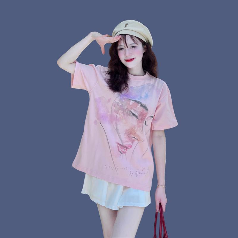 WEINS Áo phông Fearless, form Oversized, chất áo thun cotton compact thấm hút, 2 chiều, form rộng, Big size và form Boxy, chất lượng cao, thoải mái cho nữ