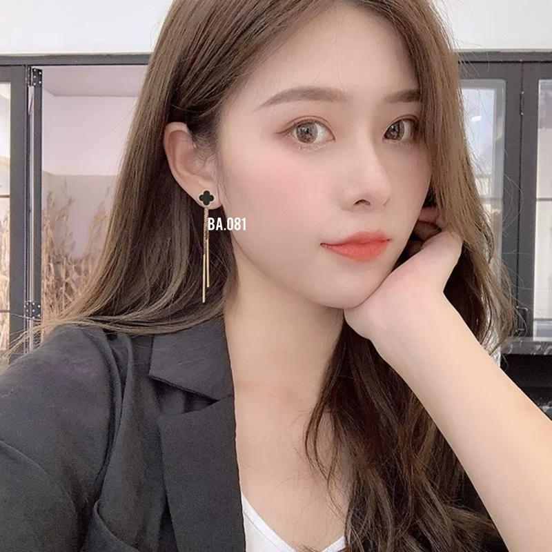 Anting Titanium Bunga Juntai Gold Kekinian Viral anti Karat Tidak Luntur Terbaru Fashion Wanita Earrings