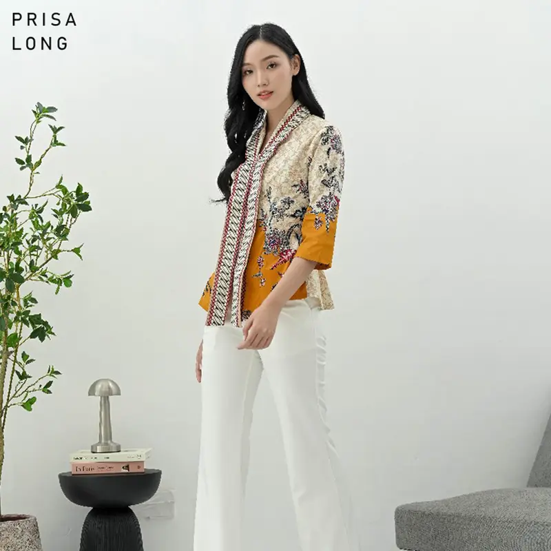 Evercloth Prisa Blouse Wanita Atasan Wanita Blouse Kutubaru Batik 3