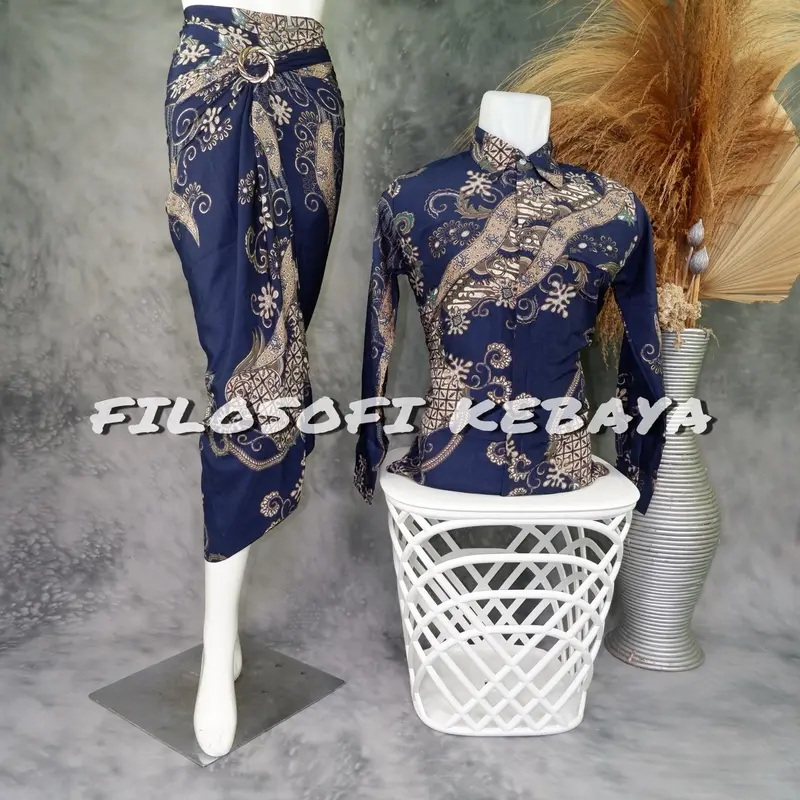 FILOSOFI KEBAYA - ROK LILIT BATIK COUPLE  LENGAN PANJANG COUPLE PASANGAN part 3 Kondangan Motif Mewah Tebal Seragam 4