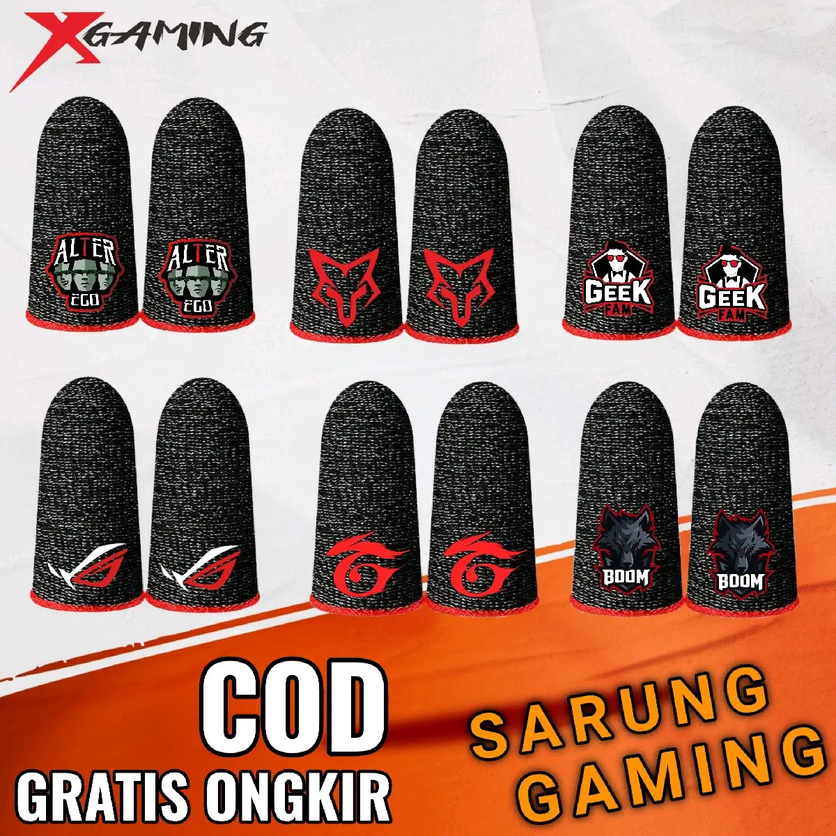FLAST SALE - Sarung jempol Game ff pubg Evos Rrq anti Keringat Basah Licin Premium Aksesoris