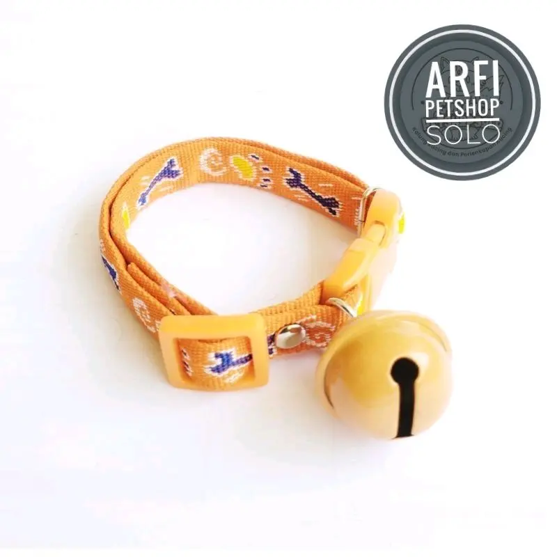 Paket 6pcs Kalung Kucing Motif Tulang Lonceng Ufo 22mm 3