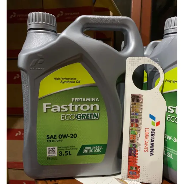 Oli Fastron EcoGreen SAE 0W-20 3,5 Liter - Pelumas Mesin Bensin Terbaru dengan Teknologi Synthetic untuk Mobil LCGC 2