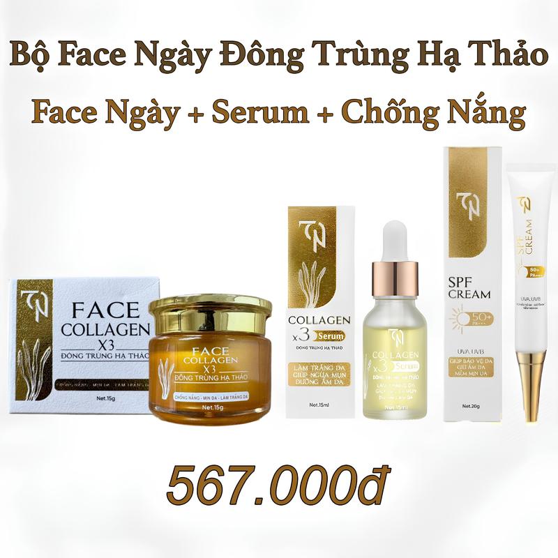 KHÔNG PHIẾU CÀO BỘ FACE 3 SẢN PHẨM KEM FACE NGÀY + SERUM + CHỐNG NẮNG - HỖ TRỢ DA THÂM NÁM DƯỠNG DA MẶT - MỸ PHẨM ĐÔNG ANH Skincare
