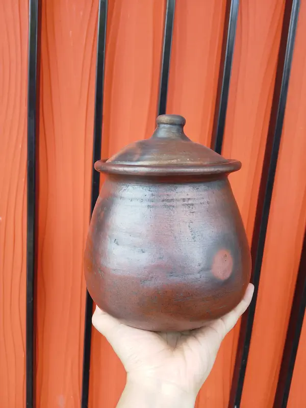 Kendil Tanah Liat Kendil Tempat Ari-Ari Kayu diameter 15cm tinggi 17cm 0