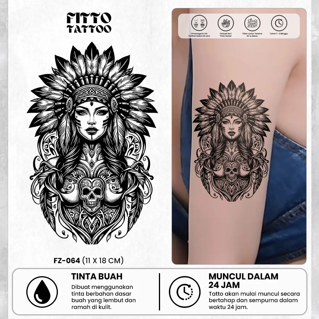 Tato temporer tattoo fruit ink semi permanen cewek tatoo temporary tatto Wanita dayak