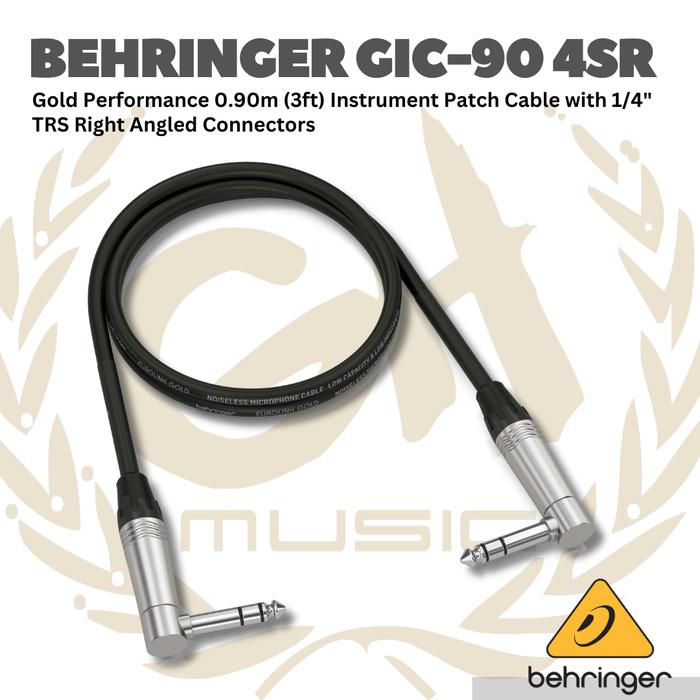 Gambar Behringer GIC 4SR  1/4" Right TRS Right Angled Instrument Cable - Jack Kabel Instrument - 0.60M(2ft) dari GH Music Store Kota Tangerang Selatan 3 Tokopedia