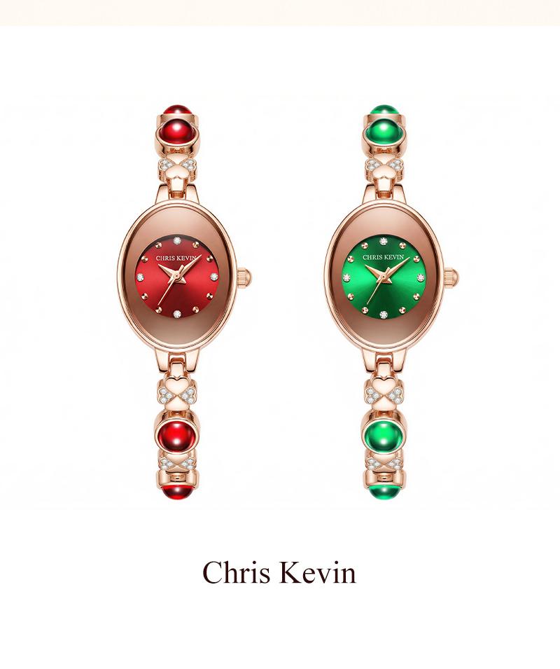 CHRIS KEVIN[COD]jam tangan wanita bergaya klasik retro, elegan, mewah ringan, tahan air, dengan desain perhiasan yang anggun