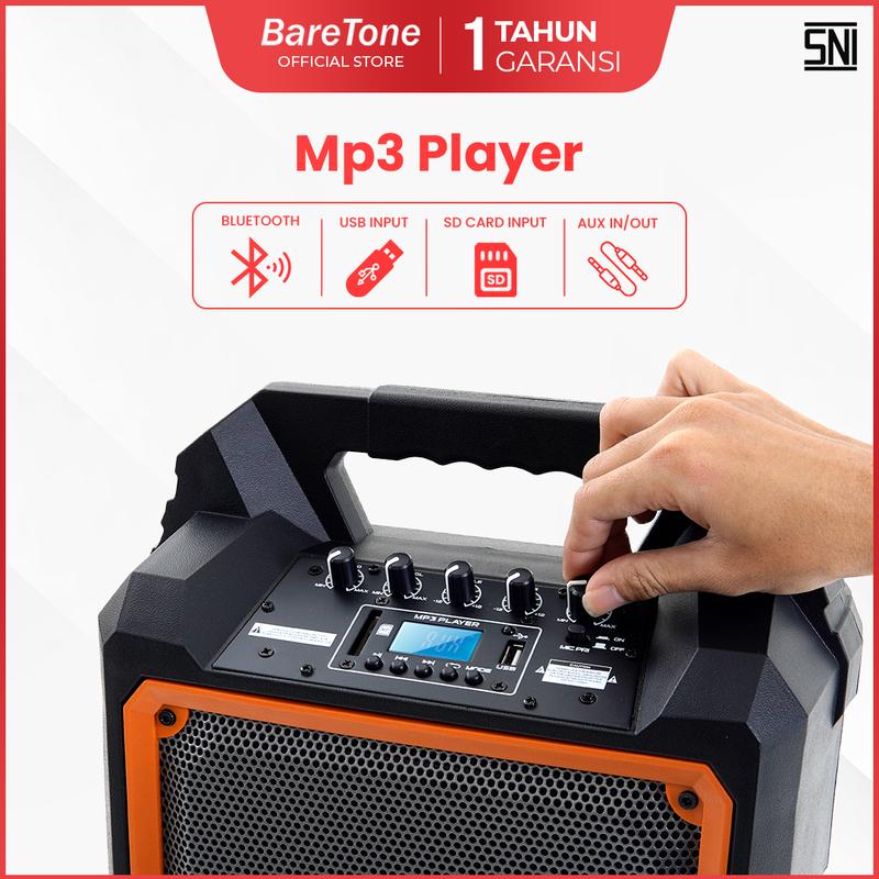BareTone  Speaker Portable MAX06M Speaker Bluetooth Wireless Meeting 6 Inch  Mini Portable Support Micro SD & USB -Garansi Resmi 1 Tahun 2