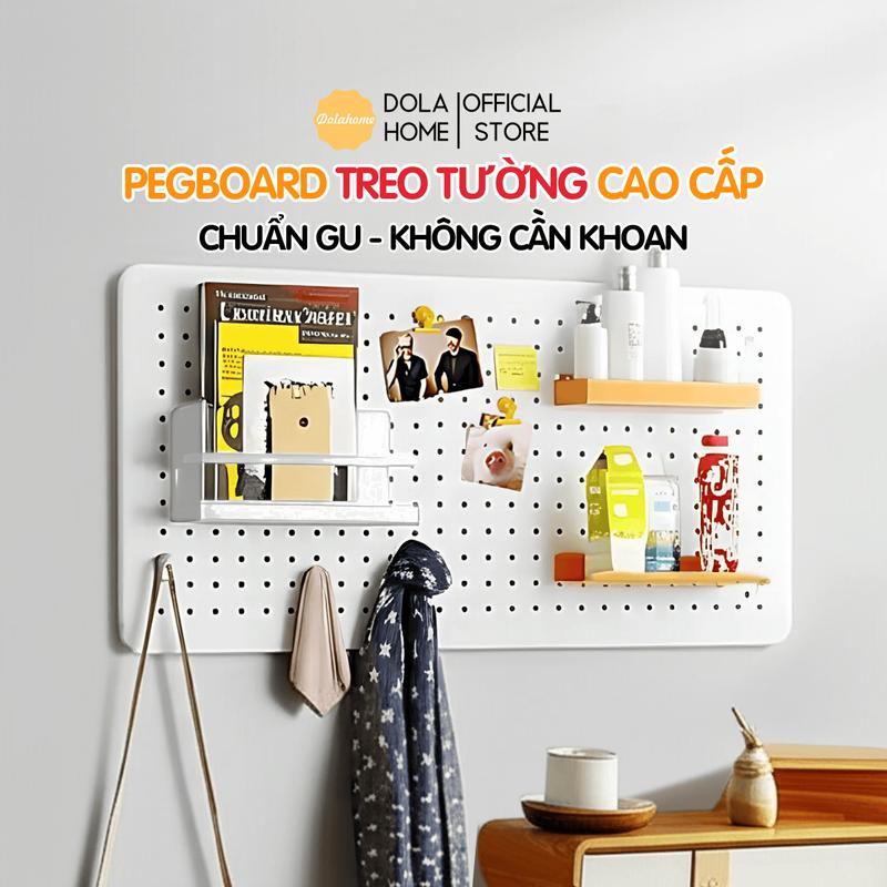 Bảng lỗ Pegboard treo tường Dola Home kim loại | Hỗ trợ đổi màu combo | Phù hợp đặt ở góc làm việc, góc học tập, trang trí nhà cửa hiện đại, cao cấp
