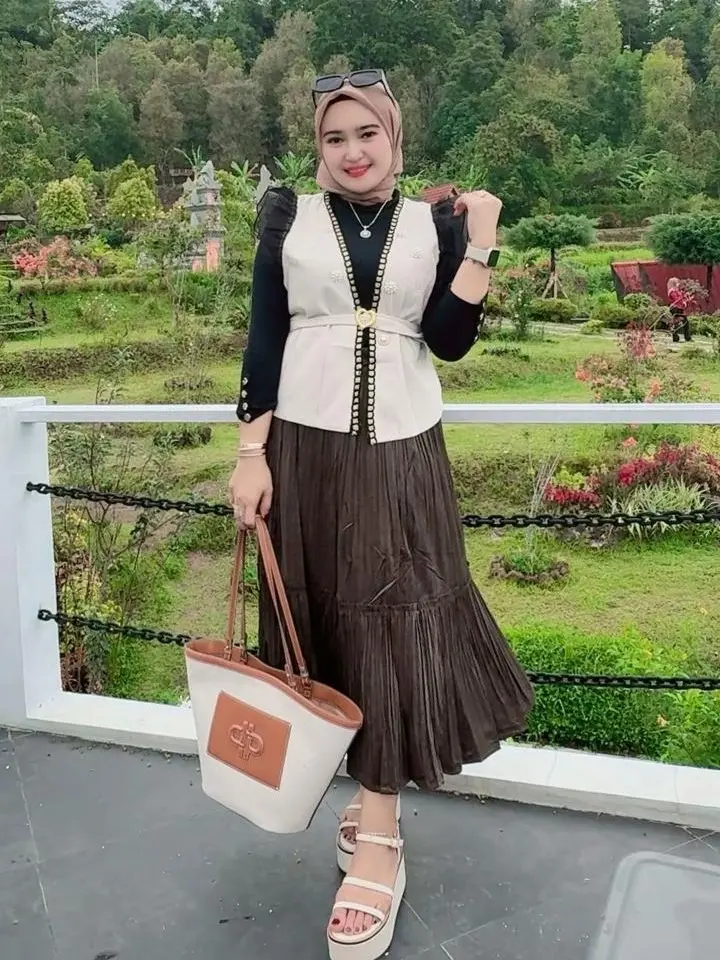 KODE VECA MIX GAMIS DRESS SETCEL ATASAN MIDI SETROK SETCEL PAKAIAN MUSLIM DEWASA  Baju Katun 1 mei mlm