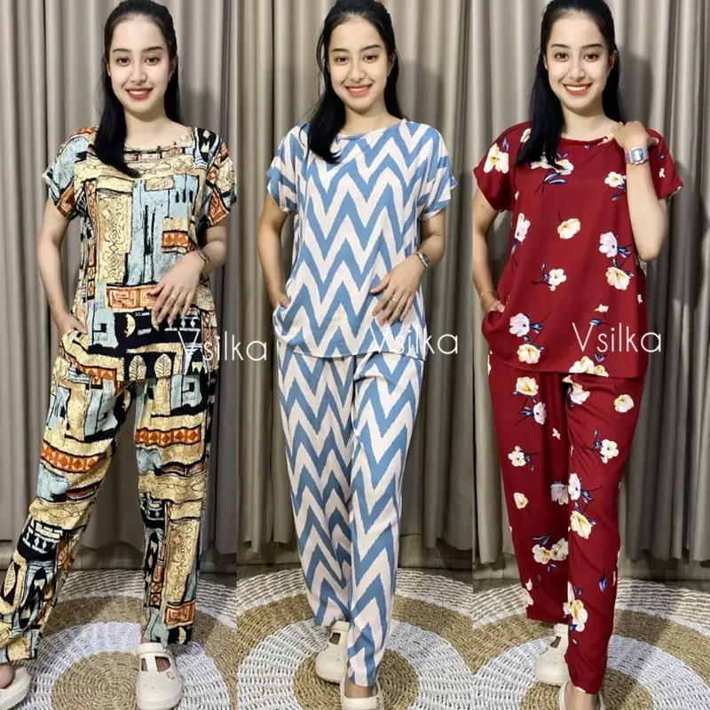 Baju Tidur Wanita Piyama Rayon / Babydoll Rayon Motif Terupdate 0