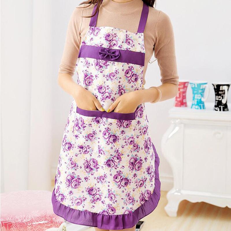 Product Introduction of Apron Memasak Dapur, Kalis Air dan Kalis Minyak, Leher Halter dengan Poket, Rekaan Renda Mawar, Sesuai untuk Kerja 6