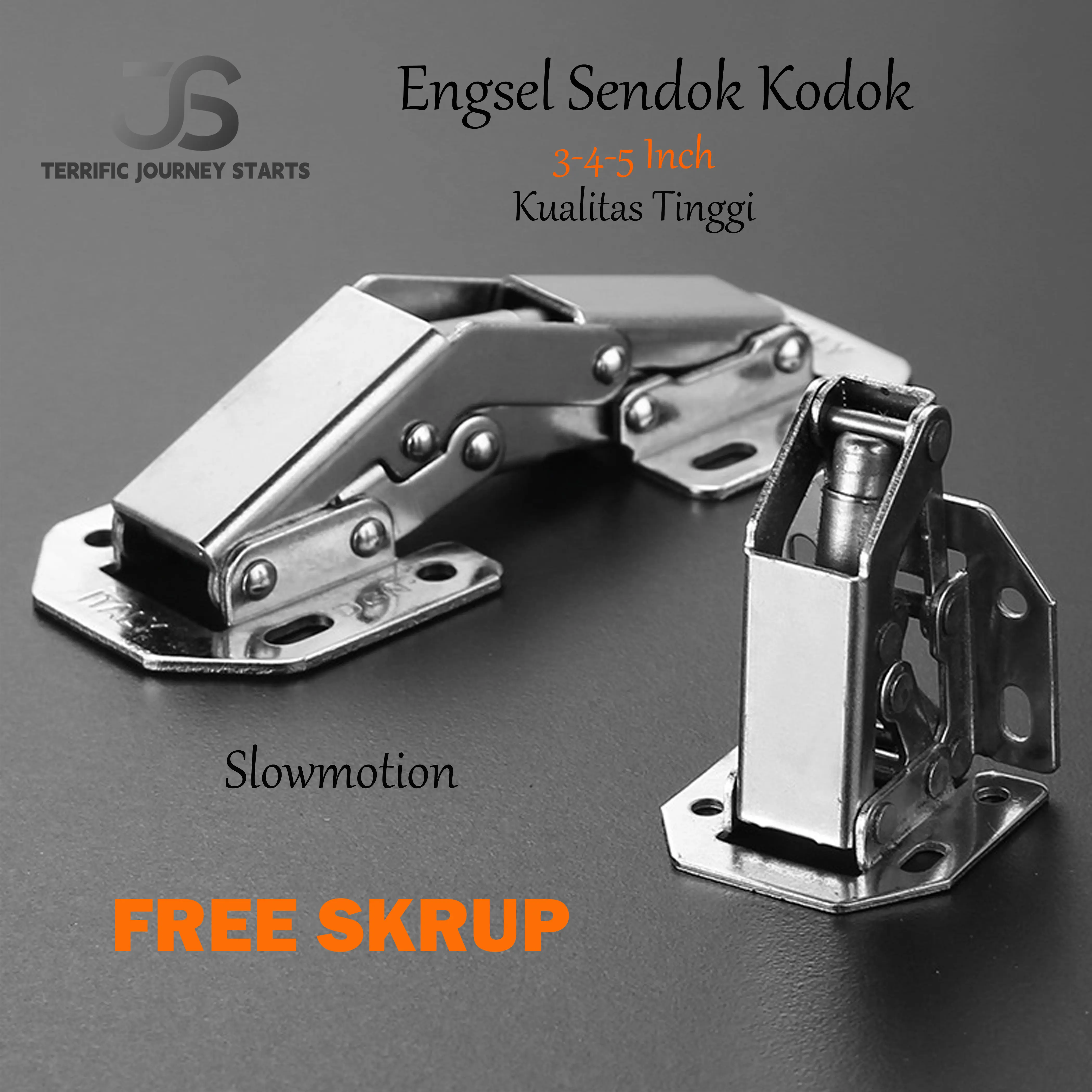 Engsel Sendok Kodok 3,4 inch No Hidrolik 5 Slow Motion 90 Soft Close Hydrolic Hidrolis