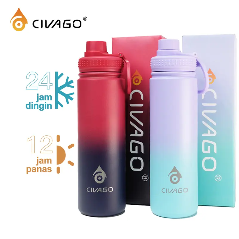 CIVAGO（22oz/650ml）Baja tahan karat Tumbler Mulut Lebar dengan Tutup Botol Air Olahraga Terisolasi Vakum Panas dan Dingin 8
