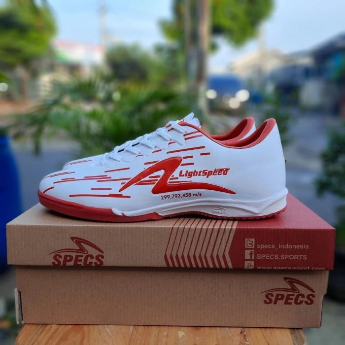 Product Introduction of Sepatu Futsal Specs Lightspeed Reborn In White Red Bisa COD sepatu futsal ribon mini  soccer sepatu  futsal sepatu  futsal sepatu  futsal  junior sepatu  futsal  flank light  speed 1