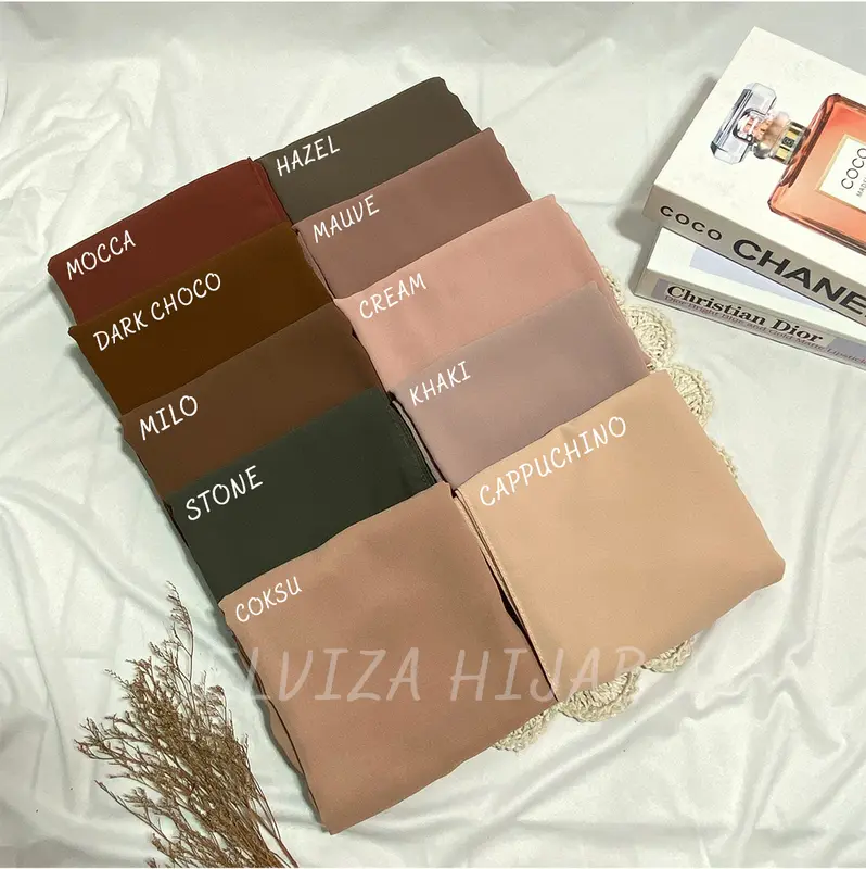 Elviza - Jilbab Pashmina Ceruty Tali Babydoll/Pashmina Tali syal instan Kerudung Muslim 7