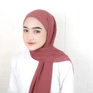 PASHMINA INNER CERUTY BABYDOLL ECER Basic Jilbab Muslim Kerudung Instan Syal Ceruti Hitam