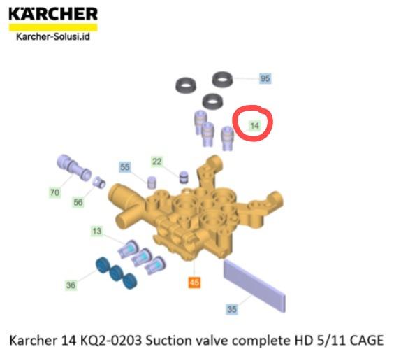 Gambar Karcher 14 KQ2-0203 Suction valve complete HD 5/11 CAGE dari Karcher Store Surabaya Kota Surabaya Tokopedia