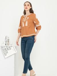 Gambar SISTER'S Blouse - Blus Atasan Wanita Katun Bordir Y9439 (ZE) - Cokelat, M (T2) dari Sisters Fashion Group Kota Administrasi Jakarta Utara 3 Tokopedia