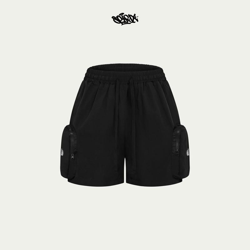 Spirix1x1 Quần Short Nam Nữ Big Size Utility Shorts Đi Chơi Du lịch Thể Thao Quần Đùi Big Size Đa Năng Ống Rộng Màu Đen Menswear