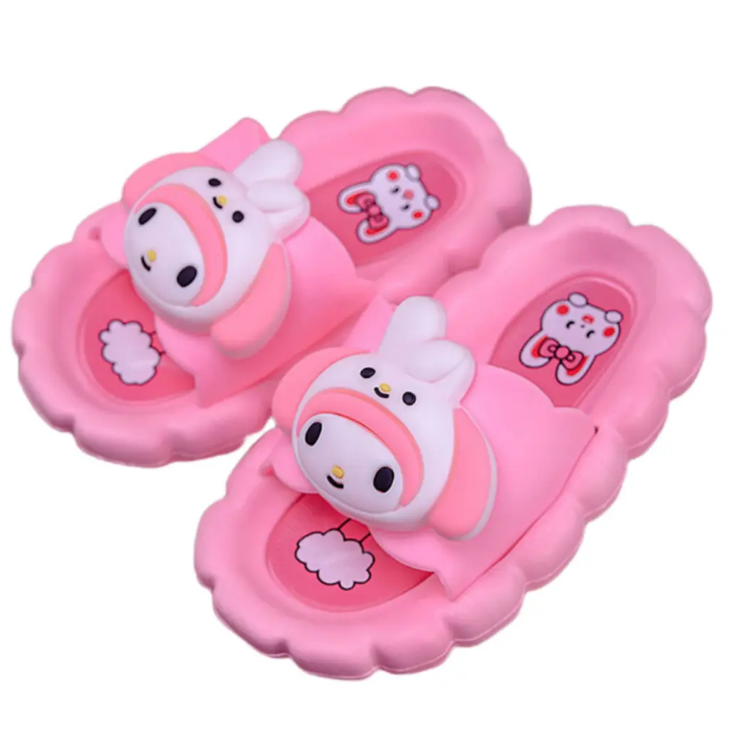 Sandal Anak Perempuan Sandal Kelinci Kecil Perempuan Trendi Kasual Gaya Korea Sandal Rumah Kasual Lucu