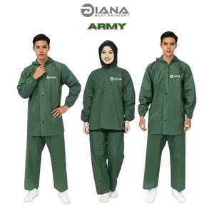 Jas Hujan Setelan Baju Celana Dewasa Bahan PVC Tebal Elastis & Anti Bocor Desain Kekinian Garansi 100% Original By DIANA