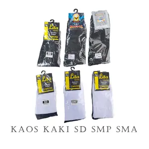 Kaus Kaki Pendek Anak Sekolah SD SMP SMA LAki-Laki Perempuan Bahan Spandek Hitam Putih Tebal Nyaman Adem Lentur