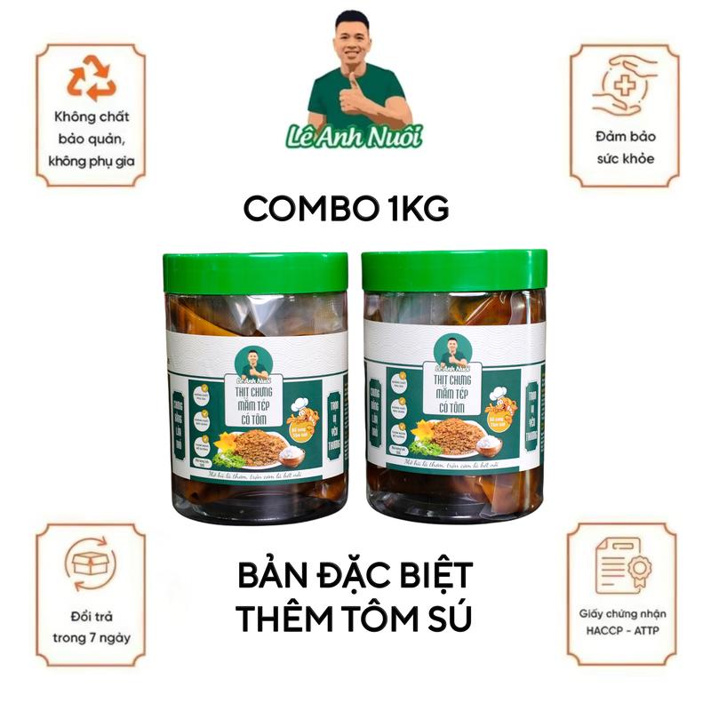 COMBO 1kg thịt chưng mắm tép bổ sung tôm sú tươi 500grx2