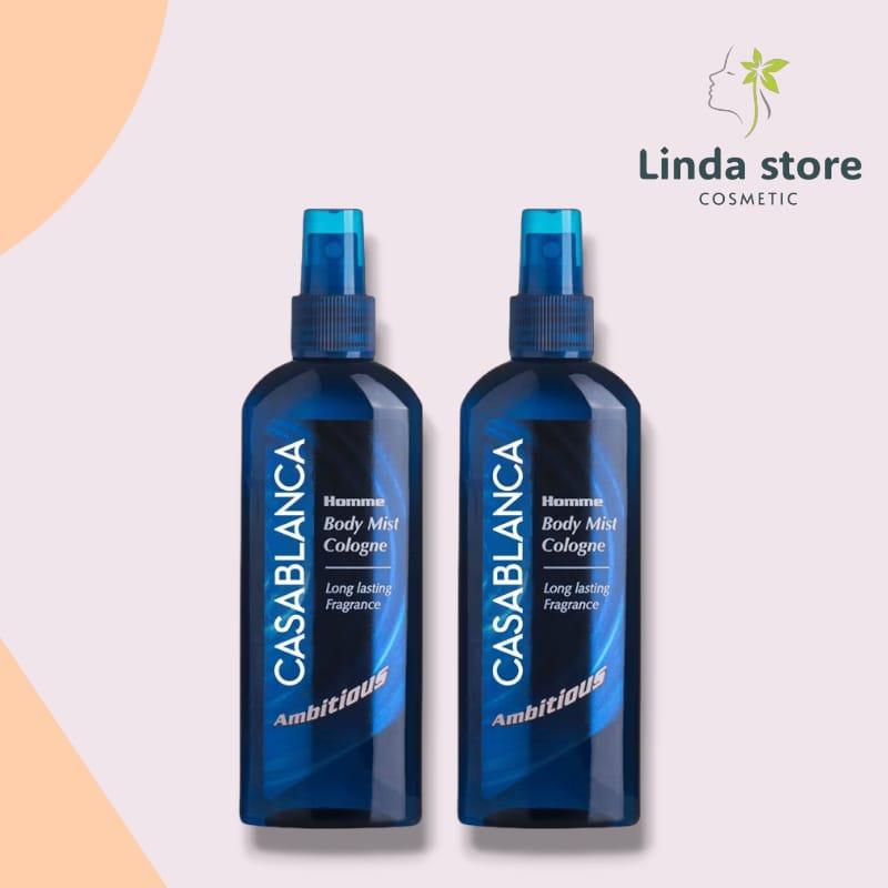 (2 Pcs) Casablanca Body Mist Cologne Dark Blue Ambitious 100ml 0