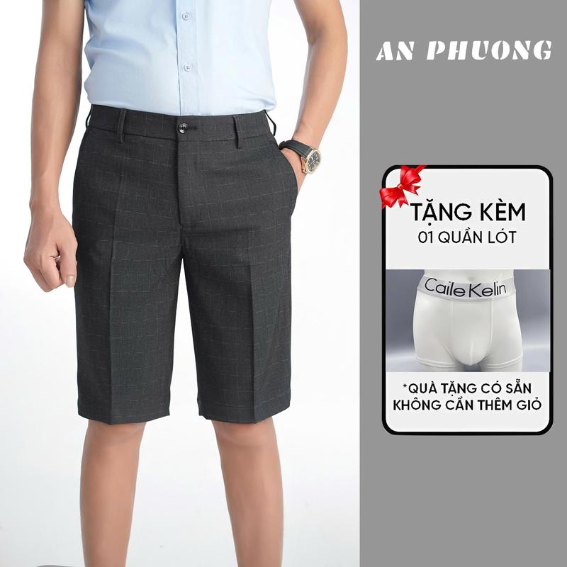 Mua 1 Được 2 Quần short nam cao cấp - Apn Phương- chất vải mềm mịn vải mỏng vừa Hoạ tiết kẻ ô vuông trẻ trung dành cho nam Mã quà tặng mua 1 quần short tặng 1 sịp đùi quan