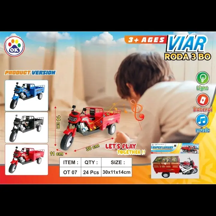 motor Viar roda 3 pake musik tolelot basuri alarm mundur pake Btre kemasan kantongan plastik