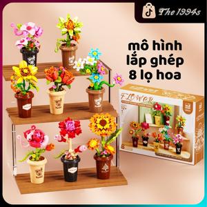 Mô hình lắp ghép 8 bông hoa đủ màu sắc 588 mảnh ghép để trưng bày SKU 13033