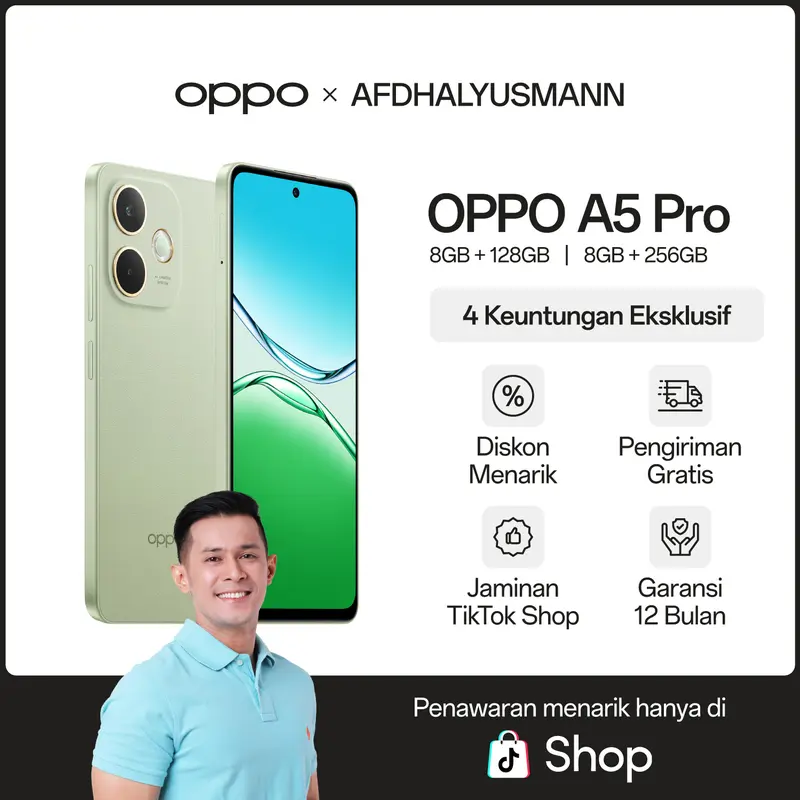 [AFDHAL APPROVED] OPPO A5 Pro 8/128 GB [IP69 Water Resistant, Large Battery 5800mAh, Military-Grade Shock Resistance] 1