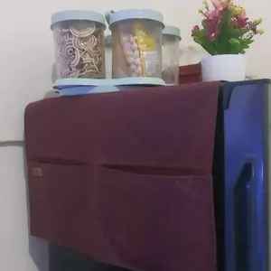 TAPLAK KULKAS DENIM AESTETIC UK 110×47 CM / TUTUP KULKAS POLOS / ALAS KULKAS COVER KULKAS