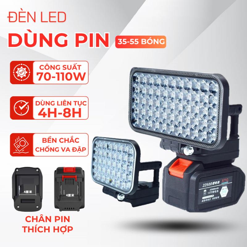 DEAL LIVE ĐỘC QUYỀN Đèn LED Dùng Pin 35- 55 Bóng Đèn Pin Sạc 4 Inch Chân Thông Dụng Có Tay Cầm Sử Dụng Làm Việc Ban Đêm Picnic