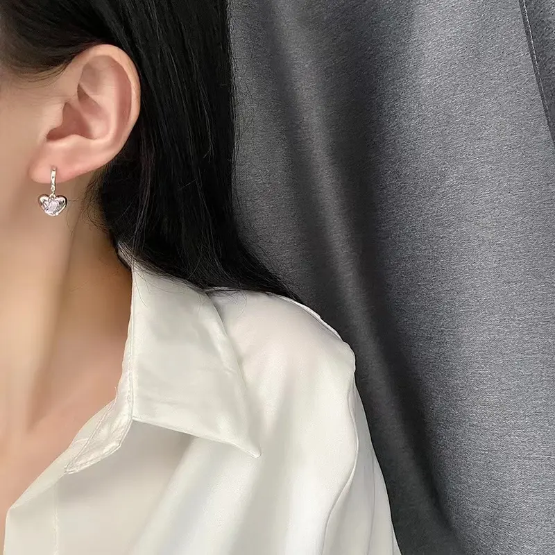 Hoa Tai Tình Yêu Màu Hồng, Thời Trang Nữ, Phong Cách Đơn Giản 3