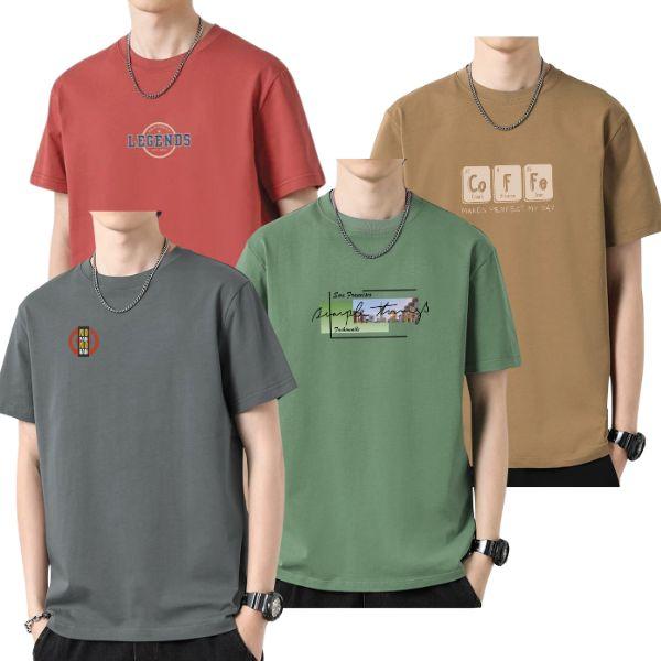 Kaos gambar paket 4 pcs gambar  Crew Neck bisa cod 2