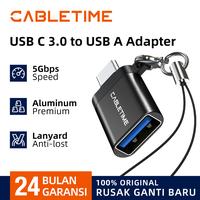 Gambar CABLETIME Adapter OTG USB Type C to USB 3.0 Female - CP71  Black dari Inprotek Kota Administrasi Jakarta Barat 1 Tokopedia