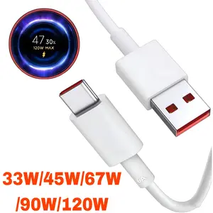 Kabel Turbo Charge Supoort 120W 90W 67W 45W 33W MAX WATT Decimal 6A USB Type C untuk Perangkat USB Type C