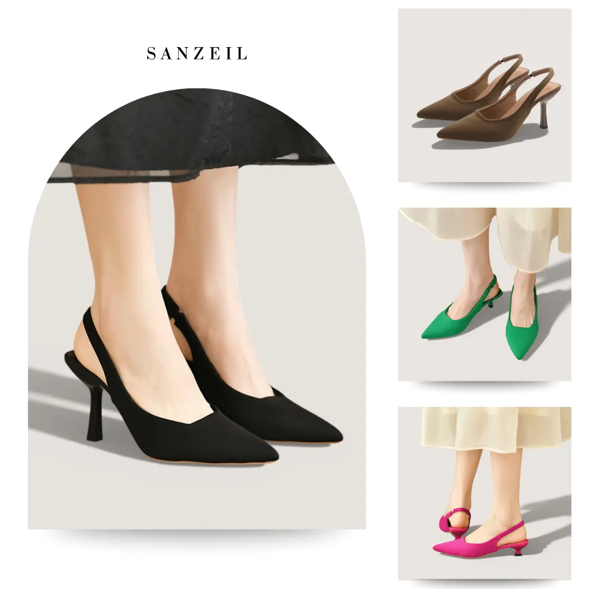 SANZEIL Rara Sendal Heels 3cm, 5cm, 7cm & 9cm Wanita 9988 Size 35-41