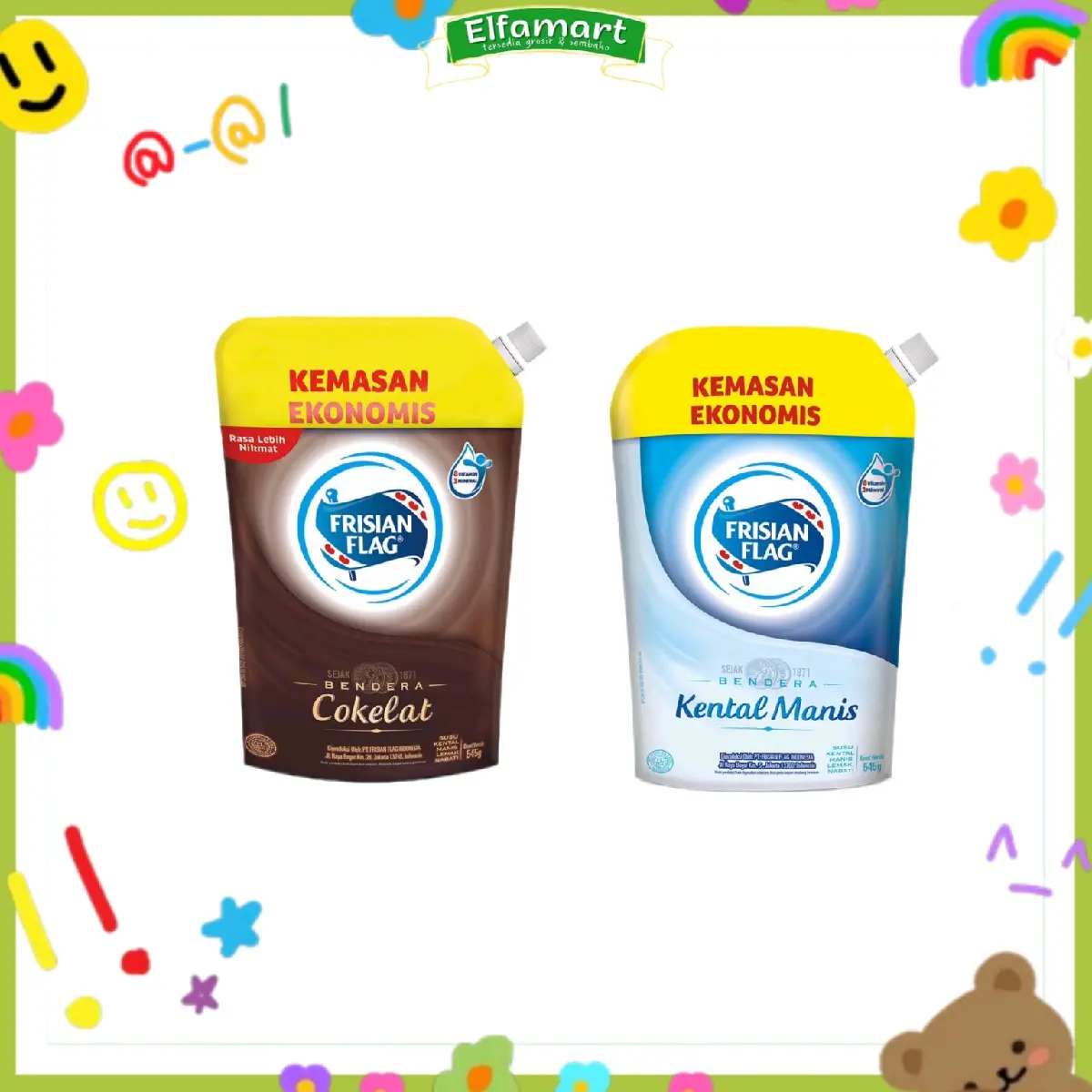 FRISIAN FLAG Kental Manis SKM Putih dan Coklat 545 g bisa pilih variasi susu Krim Food Milk Makanan Baking