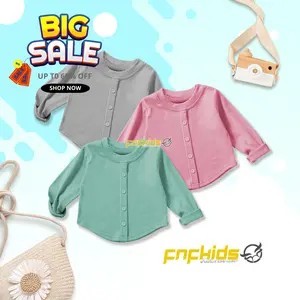 KELILY Blouse - Atasan Baju Anak Cewek Bahan Katun Ribknit Lengan Panjang Korea Kids Fashion
