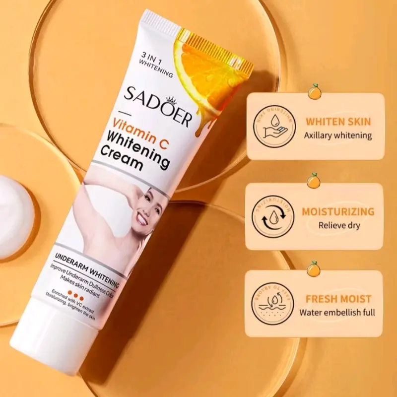 Pemutih Ketiak Sadoer/whitening cream vitamin C/kream perawatan kulit tubuh 3