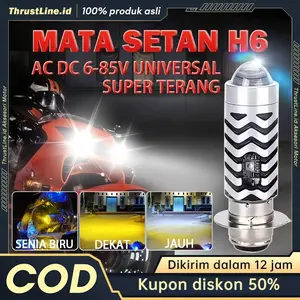 Lampu Utama LED H6 Biled PROJECTOR BLUELENS Modelan Cahaya Biled Flat Cut Kuning Putih Hi Low Car Motorcycle